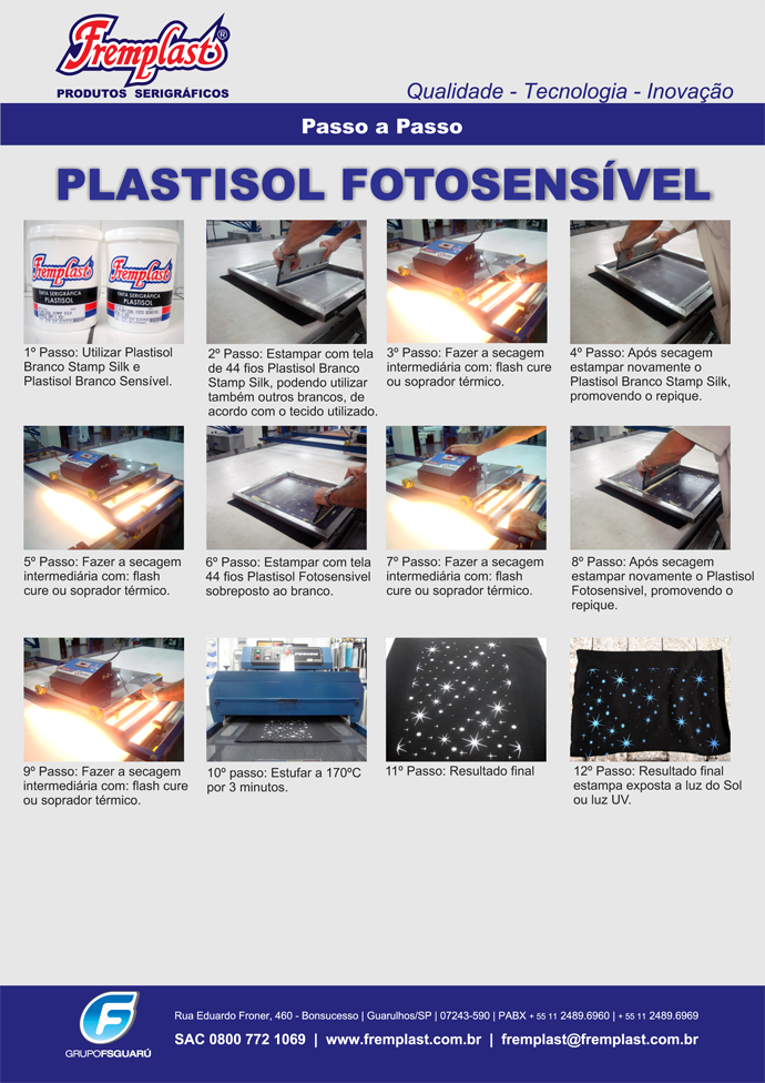 PassoPlastisolFotosensivel - Linha plastisol fotosensível